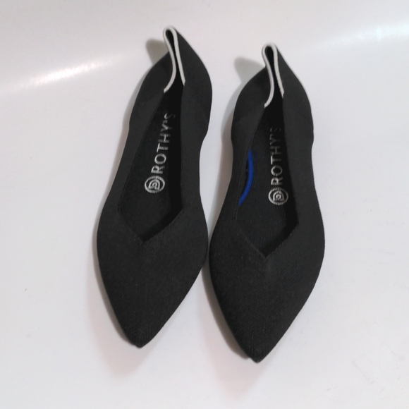ROTHY'S THE POINT BLACK SOLID WOMEN'S FLAT SHOES - Picture 8 of 16